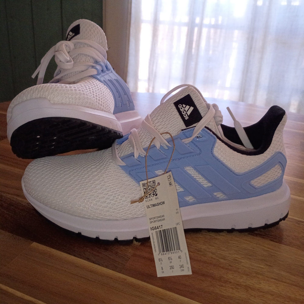 Adidas Womens Sneakers - White and Light Blue